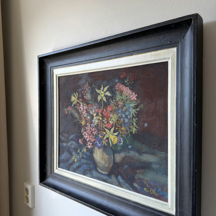 Figurative Oil Painting Flowery Still Life "Flower Bouquet" Leuven Artwork Holland Art Shop
