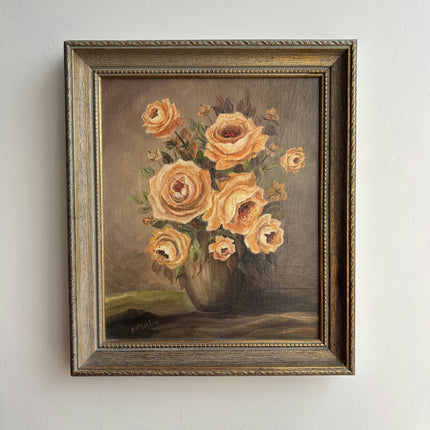 Expressive Floral Still Life Oil Painting "Yellow Roses" Elegant Small Artwork Holland Art Shop