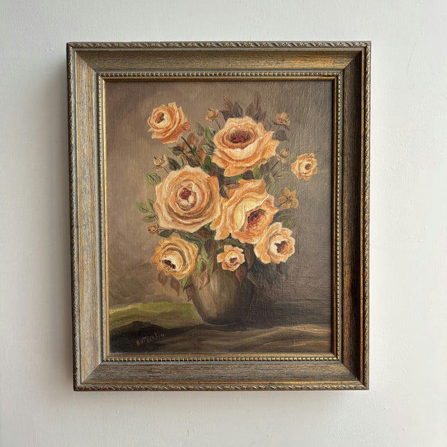 Expressive Floral Still Life Oil Painting "Yellow Roses" Elegant Small Artwork Holland Art Shop
