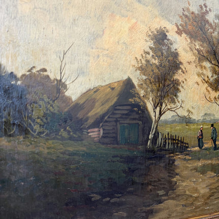 Vintage Landscape Oil Painting "Golden Frame" Expressive Art Holland Art Shop