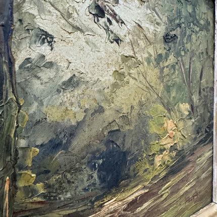 Vintage Landscape Oil Painting "Gilded Frame" Expressive Small Artwork Holland Art Shop