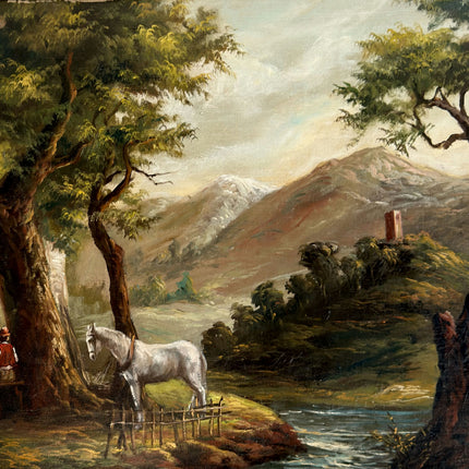 Intriguing Oil Painting Animals "White Horse" Striking Large Art Holland Art Shop