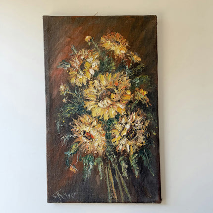 Rustic Floral Still Life Oil Painting "Yellow Bouquet" Traditional Large Art Holland Art Shop