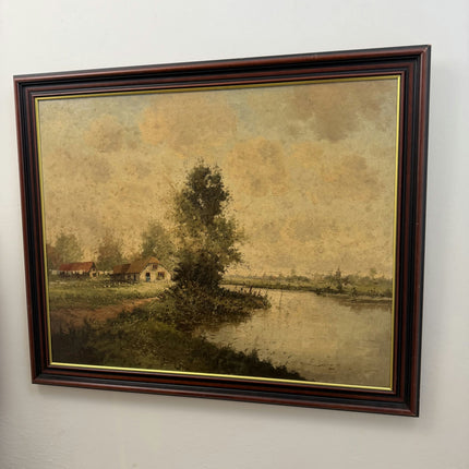 Detailed Landscape Oil Painting "Lone Tree" Elegant Large Artwork Holland Art Shop
