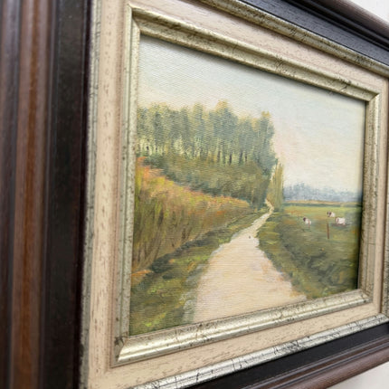 Authentic Landscape Oil Painting "Country Path" Elegant Small Artwork Holland Art Shop