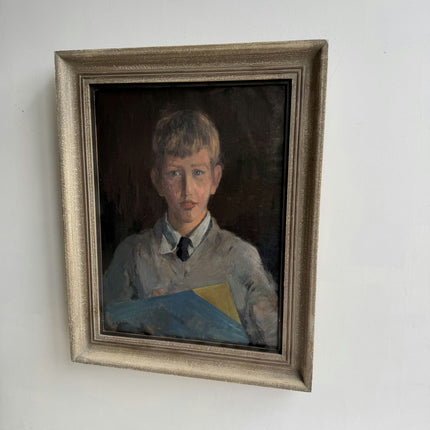 Vintage Portrait Oil Painting "Young Boy" Handcrafted Large Art Holland Art Shop