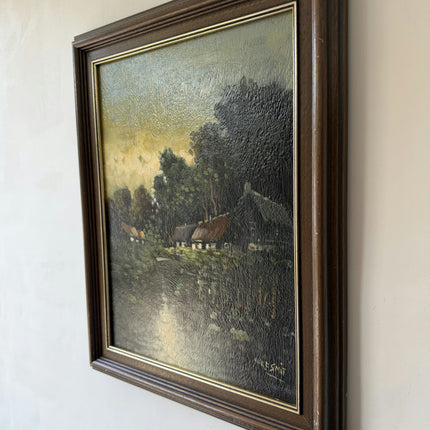 Refined Scenery Oil Painting "Thatched Cottage" Elegant Artwork Holland Art Shop