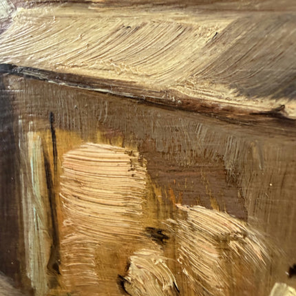 Original Cityscape Oil Painting "Gold Frame" Vintage Small Art Holland Art Shop