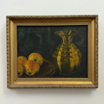 Refined Still Life Oil Painting "Brass Vase" Timeless Small Artwork Holland Art Shop