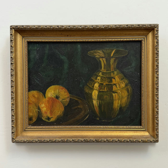 Refined Still Life Oil Painting "Brass Vase" Timeless Small Artwork Holland Art Shop