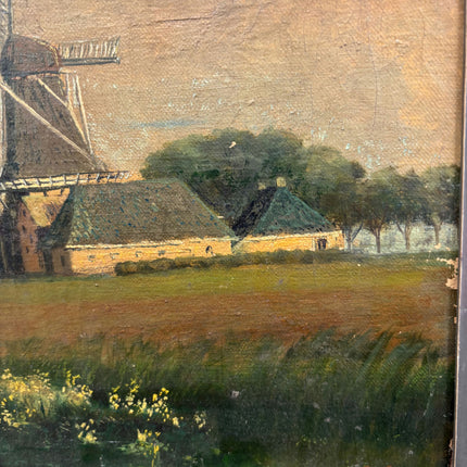 Original Landscape Oil Painting "Thatched Windmill" Timeless Dutch  Art Holland Art Shop
