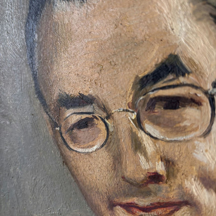 Traditional Portrait Oil Painting "Man With Glasses" Refined Small Art Holland Art Shop