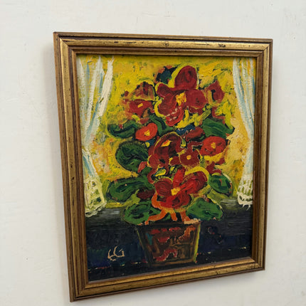 Timeless Floral Still Life Oil Painting "Red Bouquet" Classic Small Art Holland Art Shop