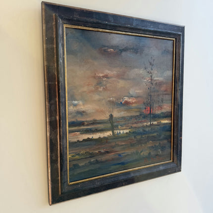 Traditional Landscape Oil Painting "Lonely Tree" Vintage Art Holland Art Shop