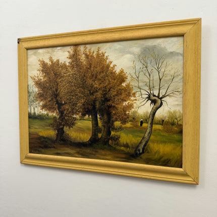 Original Landscape Oil Painting "Autumn Tree" Timeless Belgian Art Holland Art Shop
