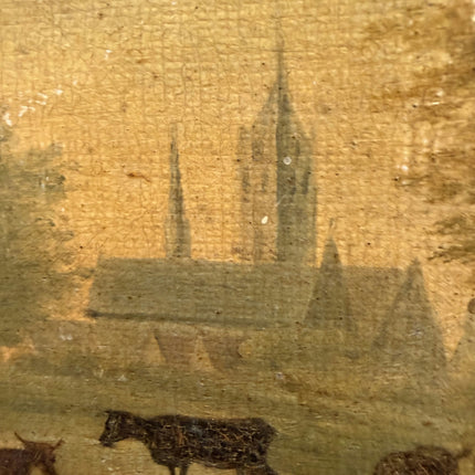 19th Century Antique Landscape Oil Painting "Framed Painting" Small Art Holland Art Shop