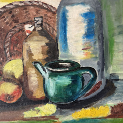 Handcrafted Still Life Oil Painting "Green Teapot" Traditional Art Holland Art Shop