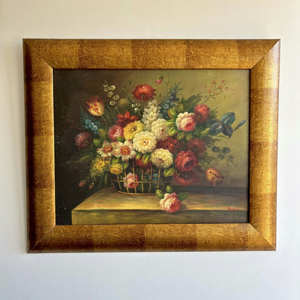 Refined Floral Still Life Oil Painting "Flower Basket" Timeless Art Holland Art Shop