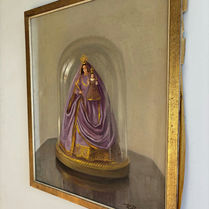 Vintage Religious  Oil Painting "Virgin Figure" Expressive Art Holland Art Shop