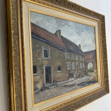 Authentic Landscape Oil Painting "Old House" Rustic Artwork Holland Art Shop