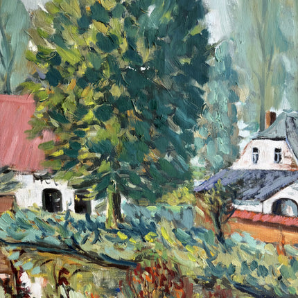 Vintage Landscape Oil Painting "Green Trees" Handcrafted Art Holland Art Shop