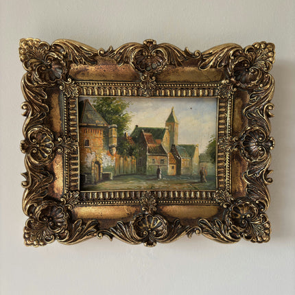Marvelous Oil Painting Cityscape "City Stroll" Figurative Small Art Holland Art Shop