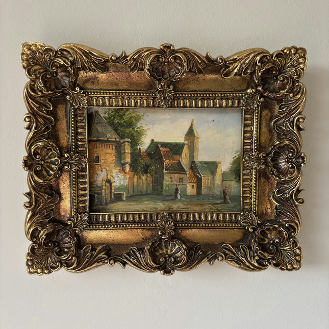 Marvelous Oil Painting Cityscape "City Stroll" Figurative Small Art Holland Art Shop