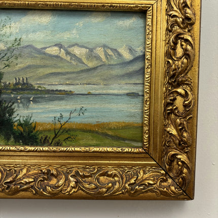 Rustic Landscape Oil Painting "Gilded Frame" Expressive Small Artwork Holland Art Shop