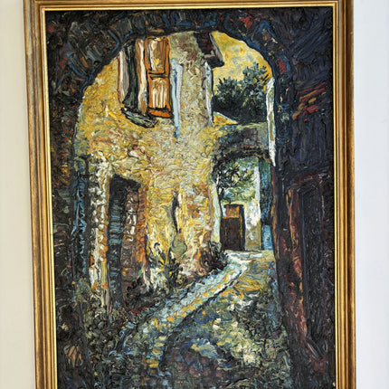 Original Cityscape Oil Painting "Stone Arch" Classic Large Artwork Holland Art Shop