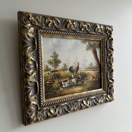 Traditional Animals Oil Painting "Ornate Frame" Authentic Small Artwork Holland Art Shop