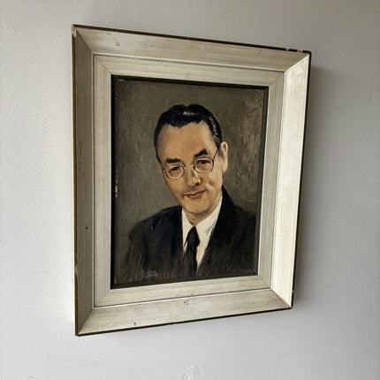Traditional Portrait Oil Painting "Man With Glasses" Refined Small Art Holland Art Shop