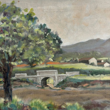 Expressive Landscape Oil Painting "Stone Bridge" Handcrafted Art Holland Art Shop