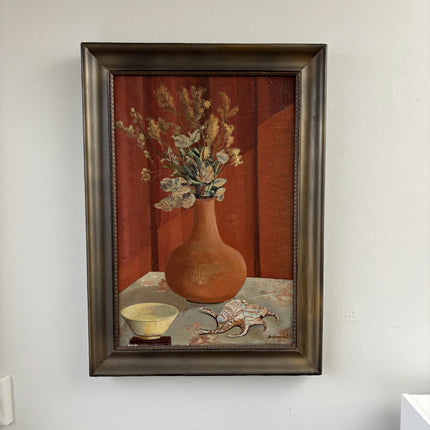 Wonderful Oil Painting Still Life "Vase Of Flowers" Marvelous Large Artwork