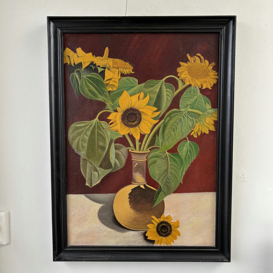 Traditional Oil Painting Flowery Still Life "Sunflower Bouquet" Large Artwork