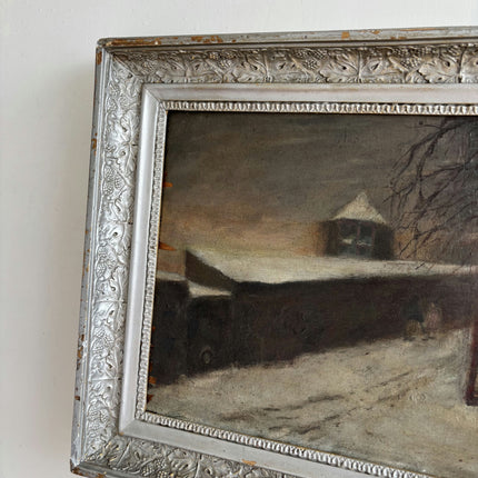 Elegant Cityscape Oil Painting "Silver Frame" Vintage Artwork Holland Art Shop