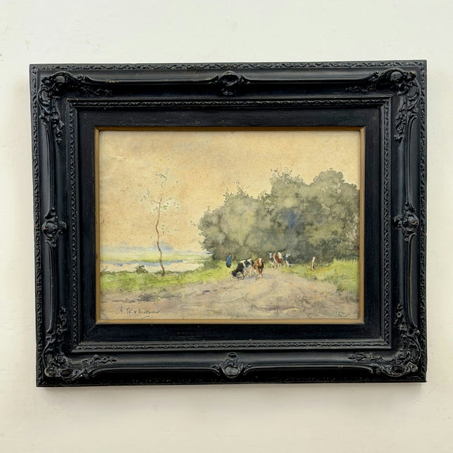 Heekeren Authentic Landscape Aquarel "Framed Painting" Refined Artwork Holland Art Shop