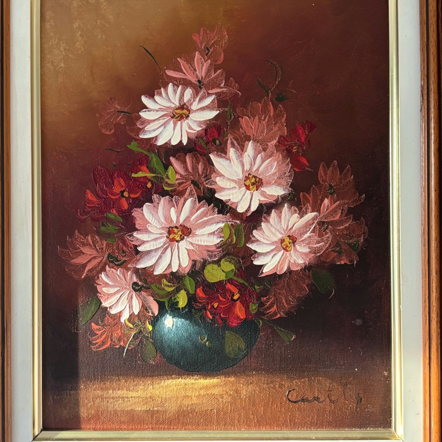 Remarkable Floral Still Life Oil Painting "Floral Arrangement" Small Artwork