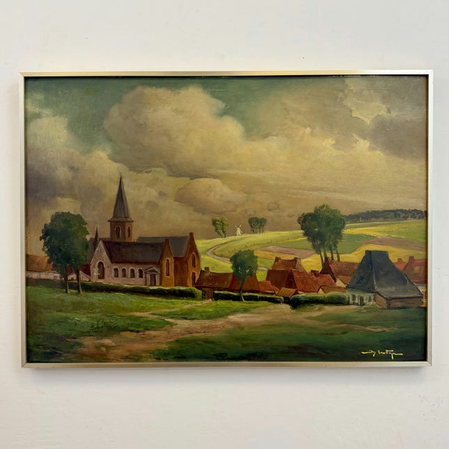 Detailed Landscape Oil Painting "Framed Canvas" Handcrafted Large Artwork Holland Art Shop