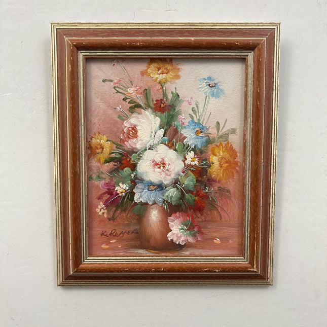 Elegant Still Life Oil Painting "Flower Bouquet" Timeless Small Art Holland Art Shop