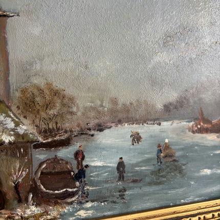 Elegant Winter Landscape Oil Painting "Gold Frame" Detailed Art Holland Art Shop