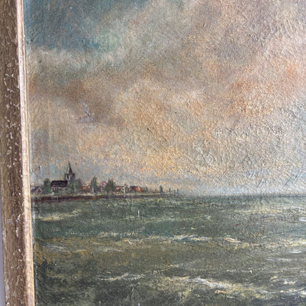Original Seascape Oil Painting "Sailing Boat" Handcrafted Large Artwork Holland Art Shop