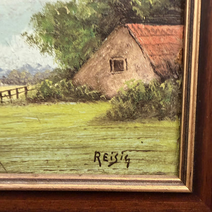 Elegant Farm Oil Painting "Framed Painting" Authentic Small Art Holland Art Shop