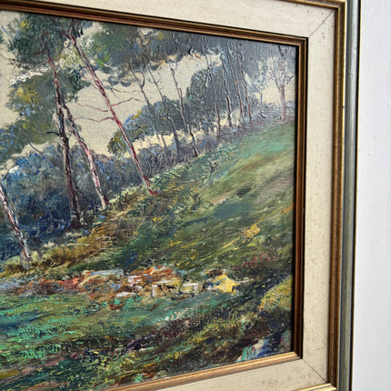 Traditional Landscape Oil Painting "Slender Pines" Vintage Art Holland Art Shop