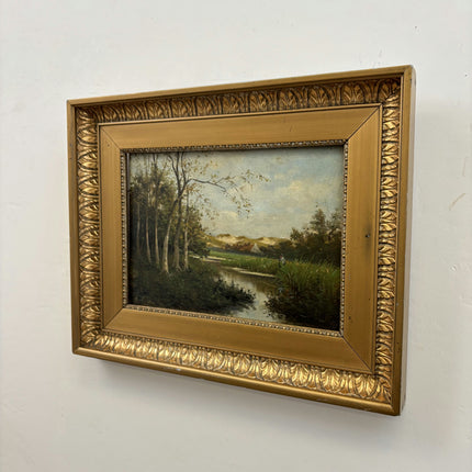 Vintage Landscape Oil Painting "Ornate Frame" Timeless Small Artwork Holland Art Shop
