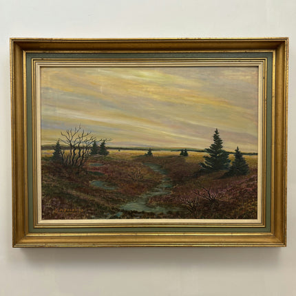 Vintage Landscape Oil Painting "Marsh Pines" Authentic Large Art Holland Art Shop