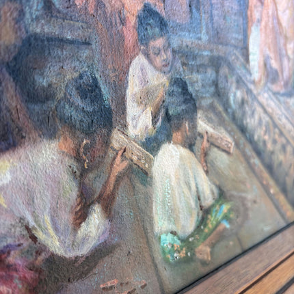 Authentic Figurative Oil Painting "Wooden Frame" Rustic Large Art Holland Art Shop
