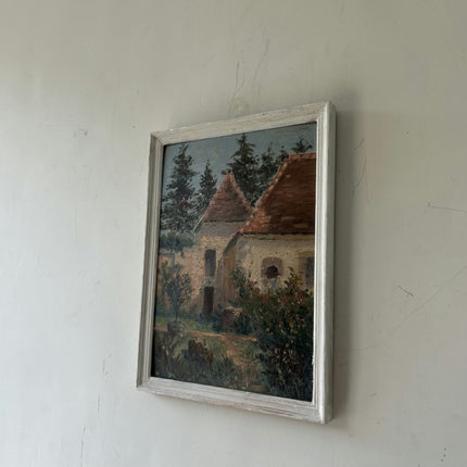 Original Landscape Oil Painting "Tiled Roofs" Elegant Small Artwork Holland Art Shop
