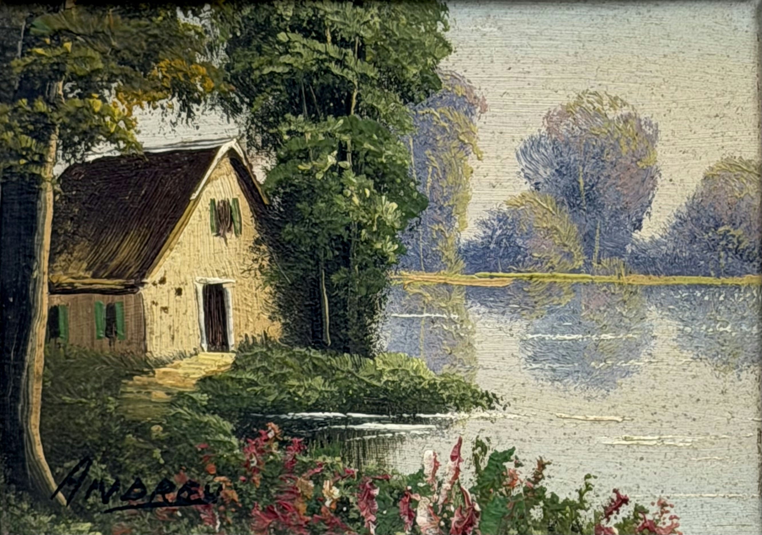 Rustic Landscape Oil Painting 