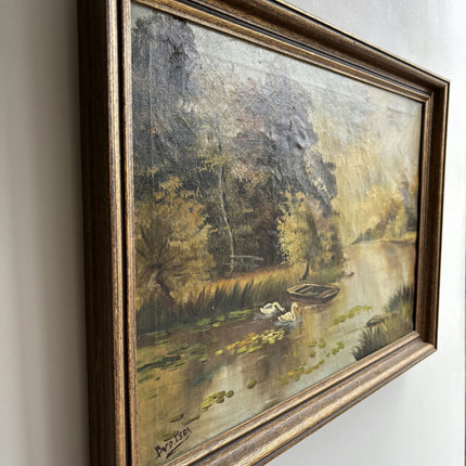 Detailed Still Life Oil Painting "Pair Of Swans" Expressive Artwork Holland Art Shop