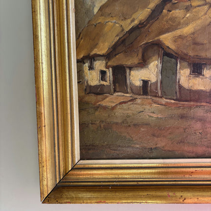 Classic Farm Oil Painting "Thatched Cottage" Original Art Holland Art Shop